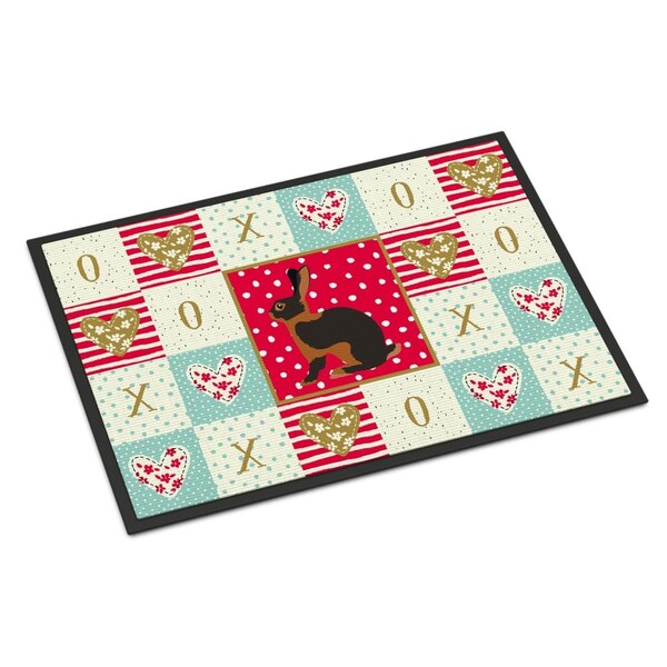 Carolines Treasures 18 x 27 in. Tan Rabbit Love Indoor or Outdoor Mat CK5390MAT - main
